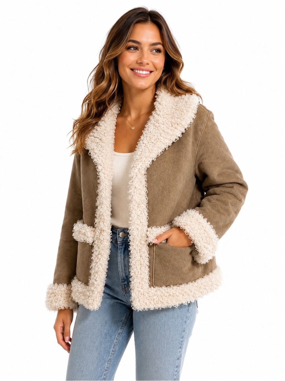 Free People Kiki Sherpa Jacket XL